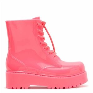 Jeffrey Campbell Pink Platform Rain Boot